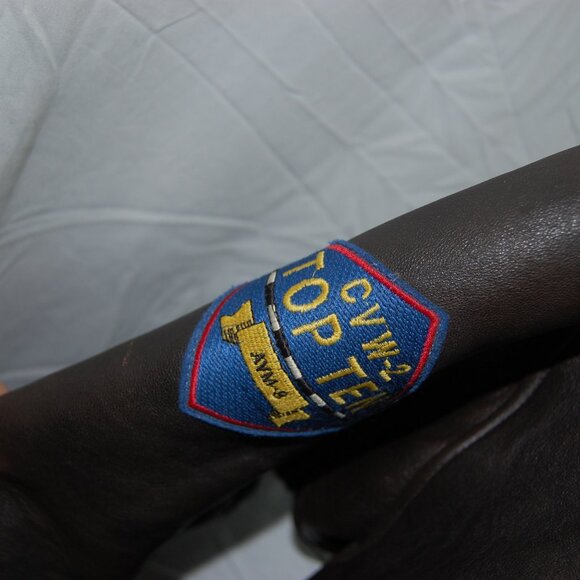 VTG🔥Size:L TYPE G-1 Classic Bomber Flight Patchwork LEATHER Bomber Jacket USA - Picture 7 of 15